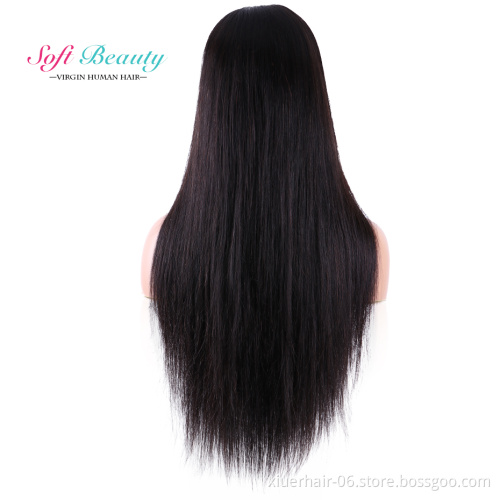 RTS Brazilian Bang Wholesale 100% Vendors Glueless Virgin Closure Lace 4x4 Silky Straight Human Hair Wig